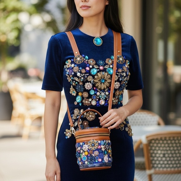 Handmade to order! Embellished Bucket Bag! - Picture 3 of 8